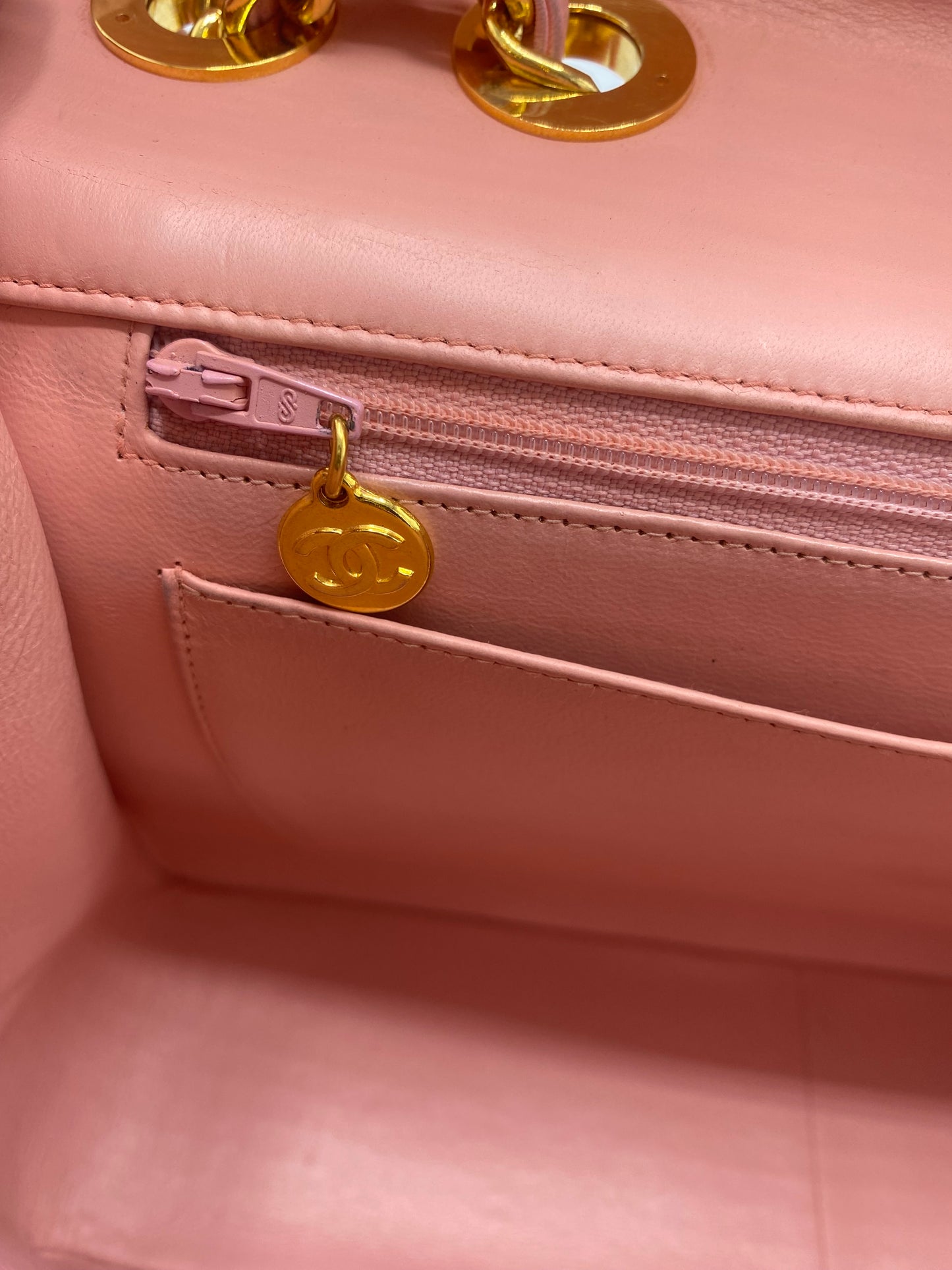 Chanel Vintage 90’s Barbie Pink Lambskin Maxi 24K Gold Hardware
