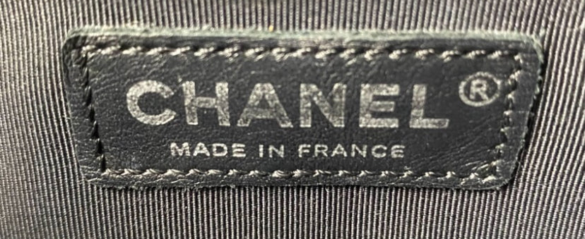 Chanel 13A Enchained Boy Bag Black Leather Old Medium Flap Bag