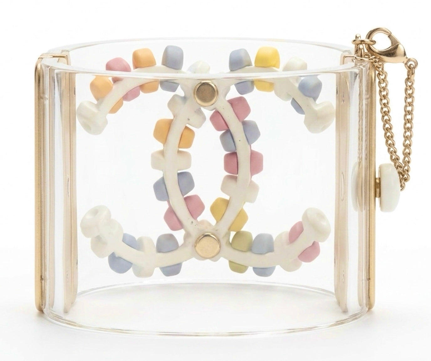 Rare Chanel 14K Supermarket CC Candy Multicolor Statement Bracelet Cuff