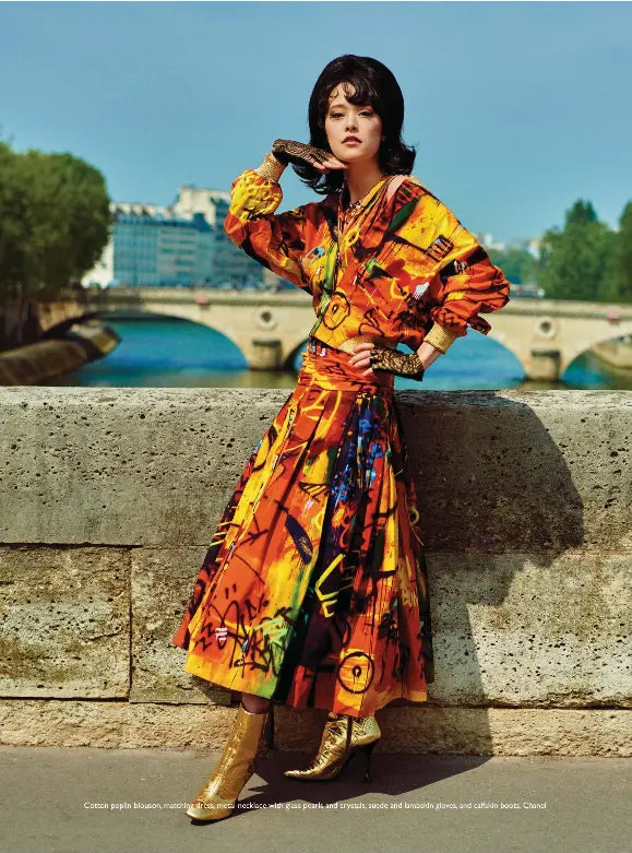 CHANEL 19A PARIS NEW YORK EGYPT SACRED SYMBOLS GRAFFITI BOMBER JACKET FR 34