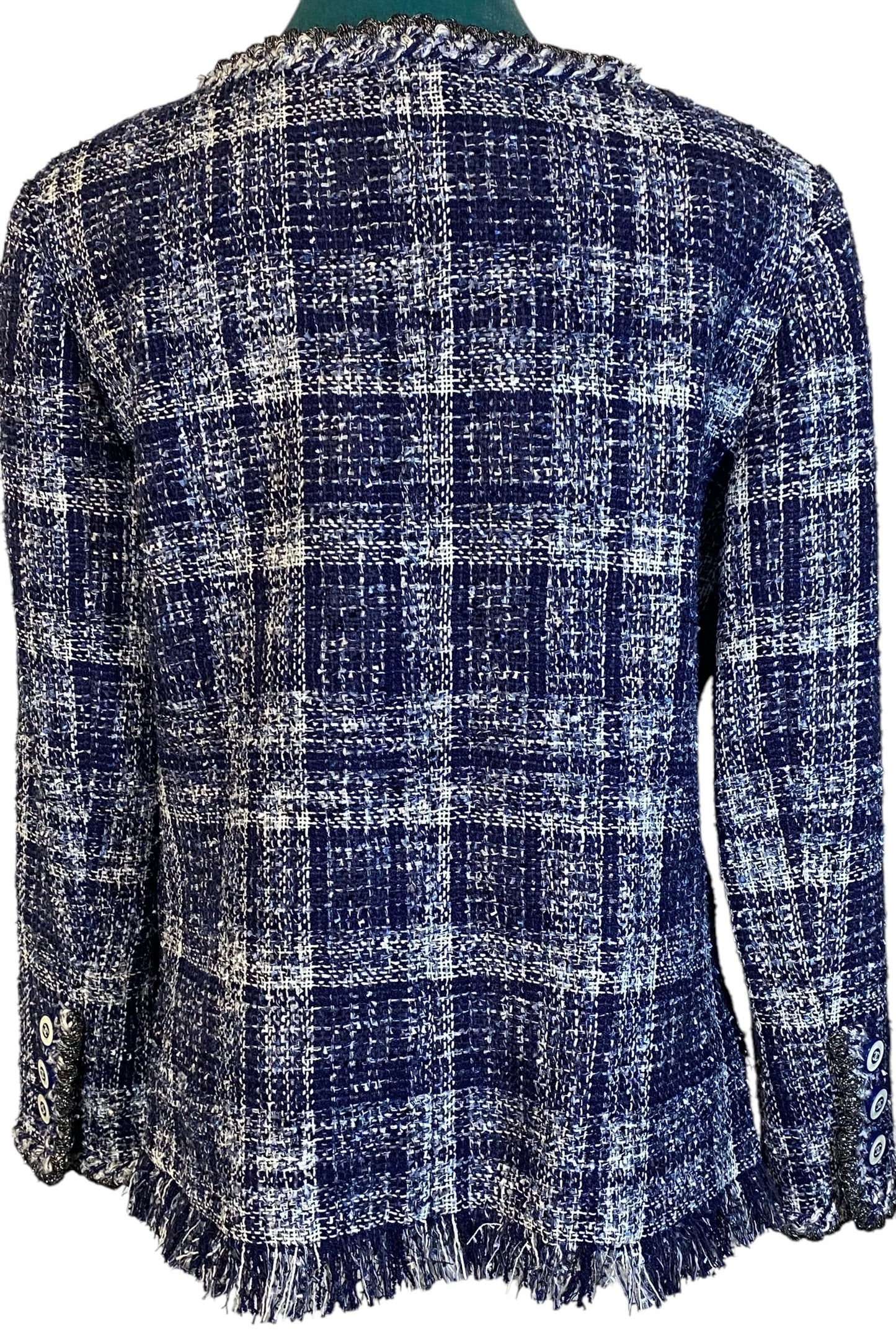 CHANEL 18P BLUE FANTASY TWEED LESAGE JACKET FR 42