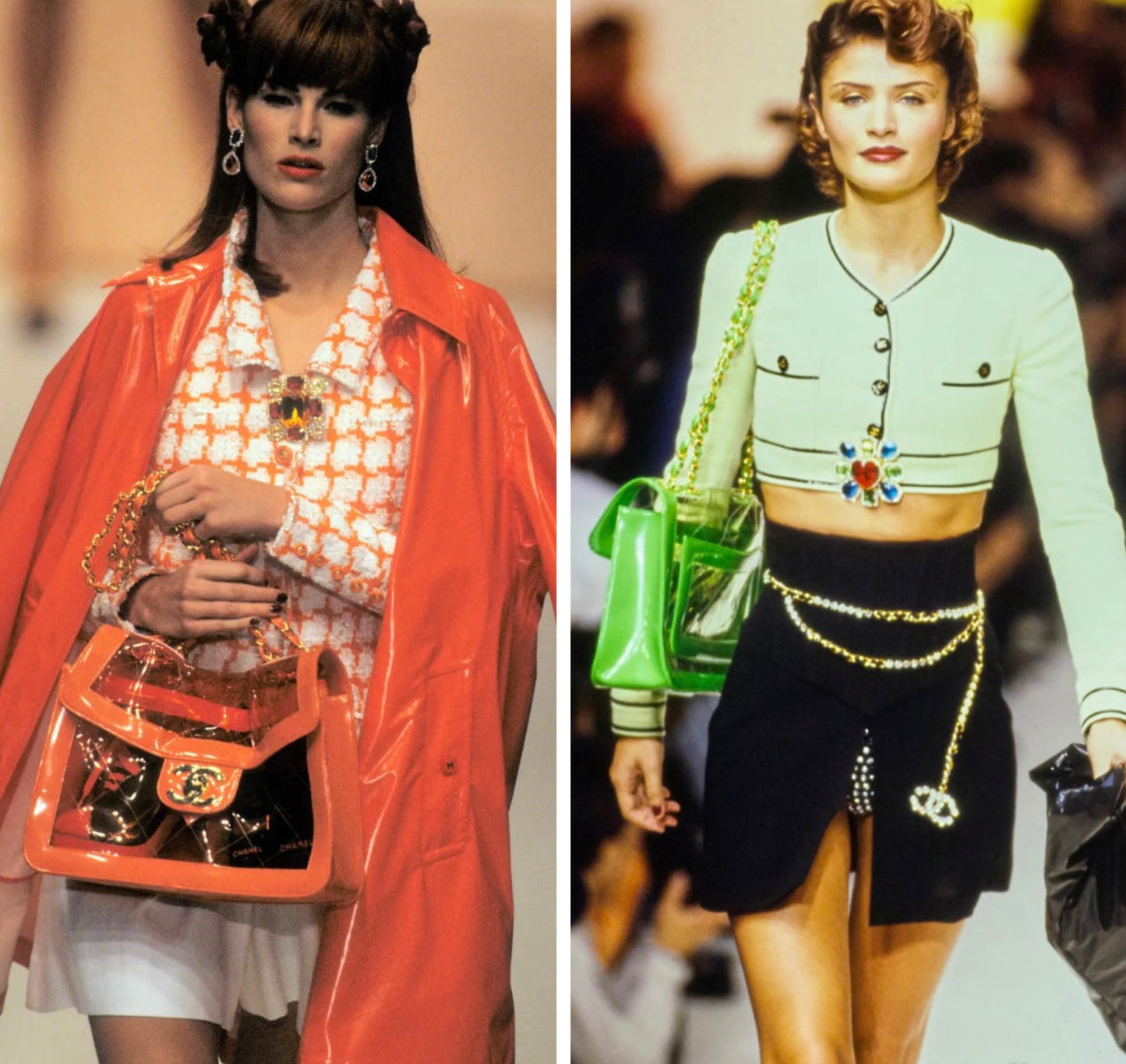 Chanel Ultra Rare 1995 Barbie Collection Yellow Blue Maxi PVC Vinyl Patent Flap Bag