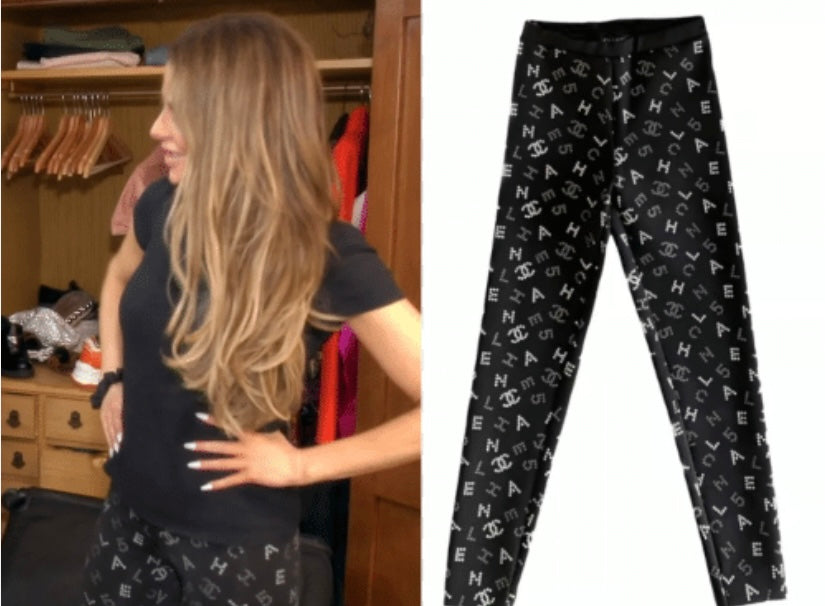 CHANEL 20C RUNWAY CC Logo Pants Leggings FR 38