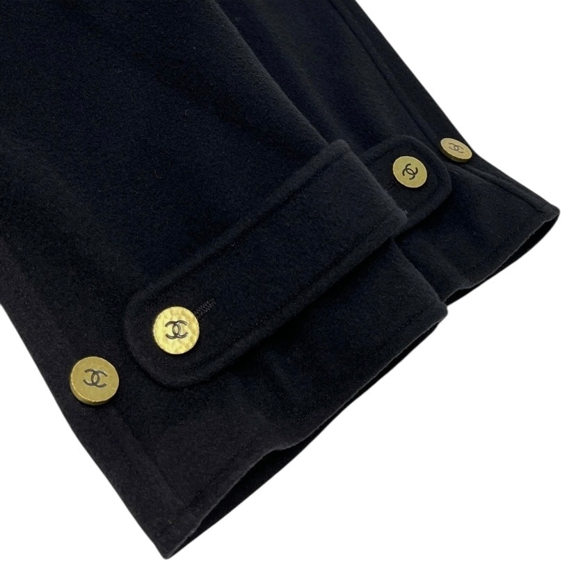 Chanel Vintage 94A Black Oversized Cashmere Long Jacket Coat FR 36