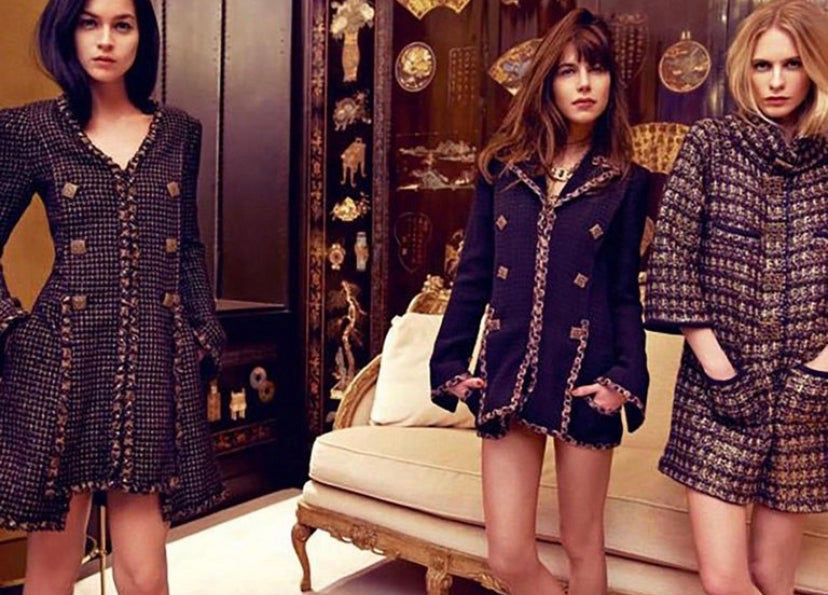 Iconic Chanel 11A Paris-Byzance Multicolor Gold Metallic Wool Tweed Coat FR 44
