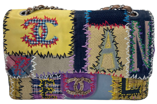 Chanel 2011 Jumbo Patchwork Multicolor Classic Flap Bag