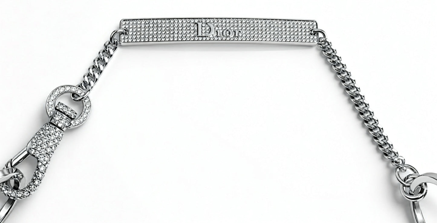 Vintage DIOR EXTRA MINI Red Black Crystal Hardcore Trotter Saddle Bag