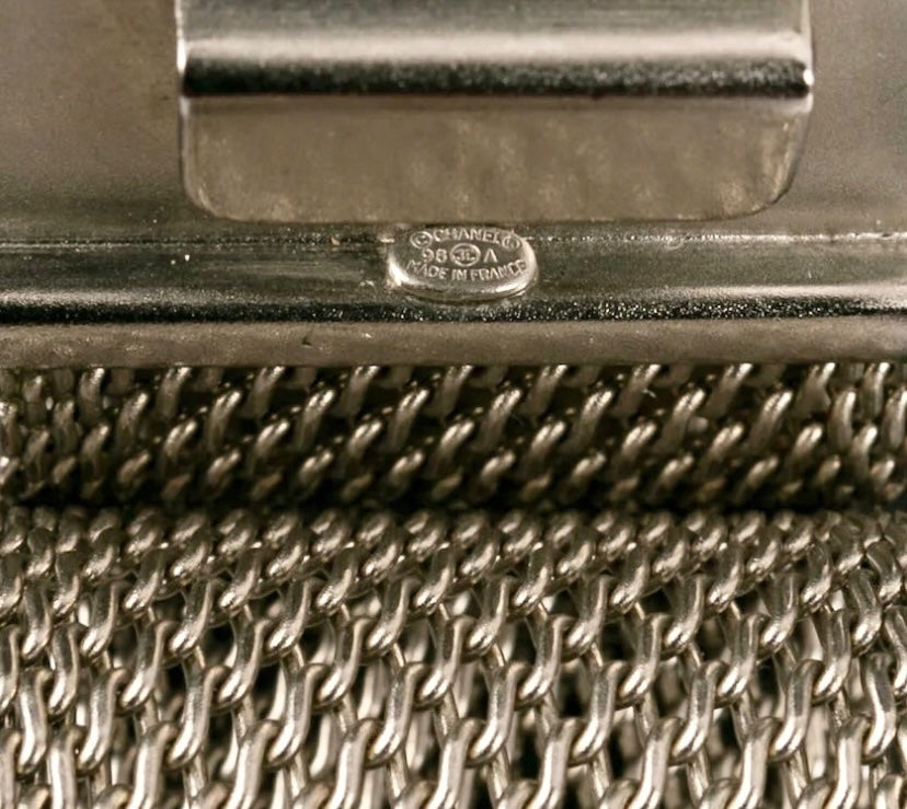 Chanel 98A Mother Of Pearl MOP 3 Camellia Silver Plated Metal Chain Belt