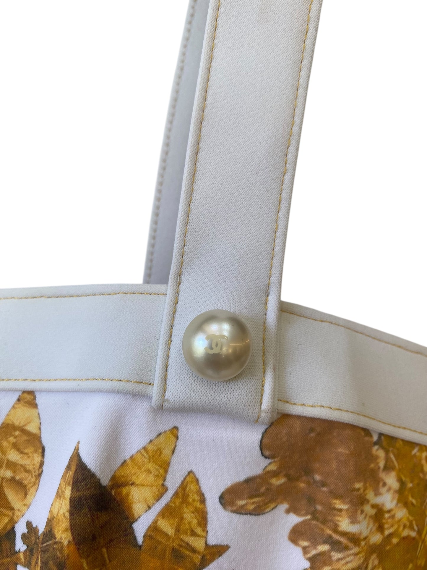 CHANEL 18C PARIS GREECE WHITE GOLD PEARL BATHINGSUIT SWIMSUIT BODYSUIT FR 38