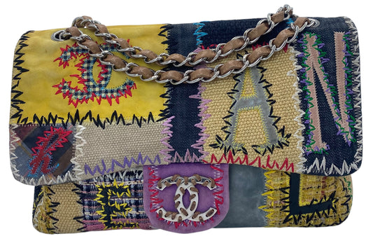 Chanel 2011 Jumbo Patchwork Multicolor Classic Flap Bag