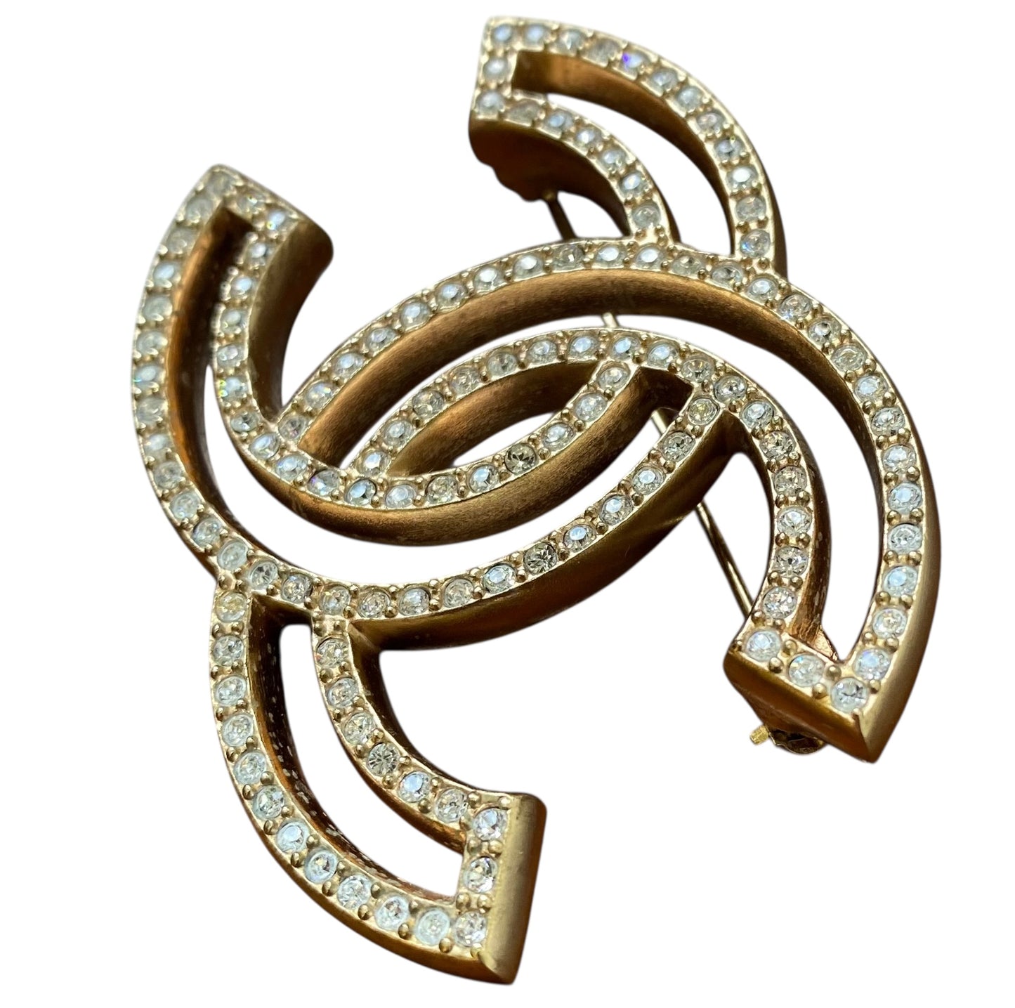 Chanel 2017 Crystal Gold CC Brooch