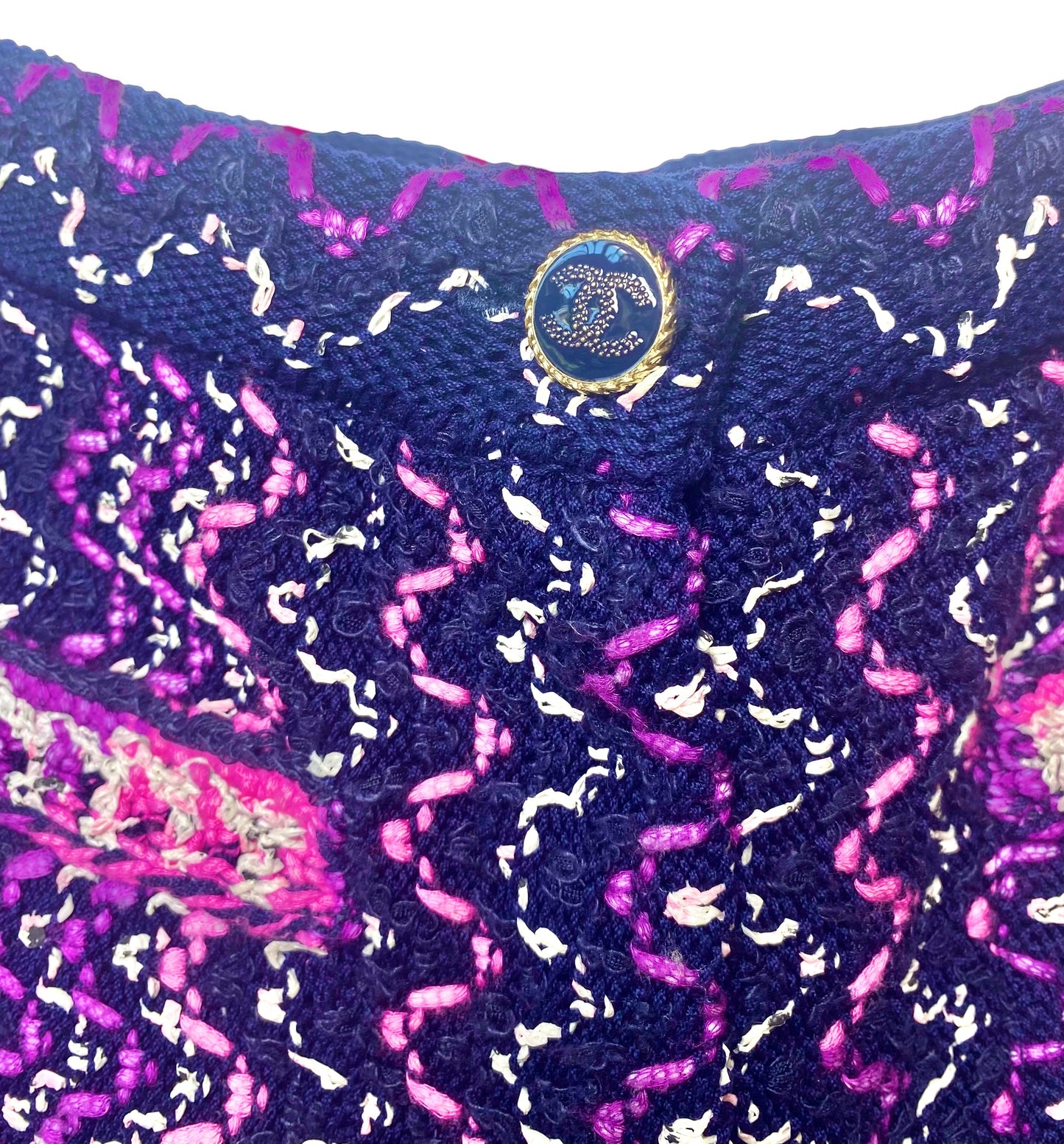 Chanel 21P Tweed Knit Multicolor Fringe Shorts FR 36
