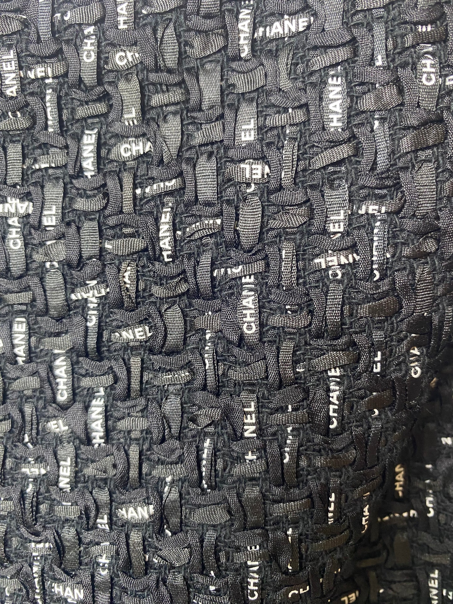 Rare Chanel 13C Paris Versailles Classic Black & White Signature Ribbon Tweed Skirt FR 44