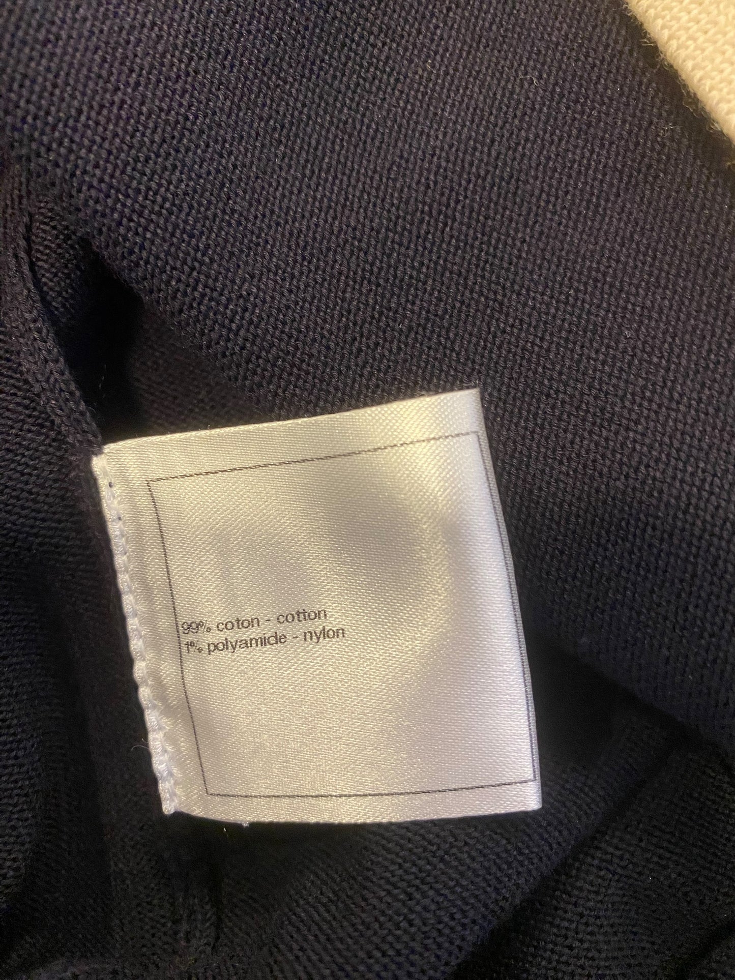 Chanel 14C Navy Blue White Gondola Motif CC Buttons Dress FR 36