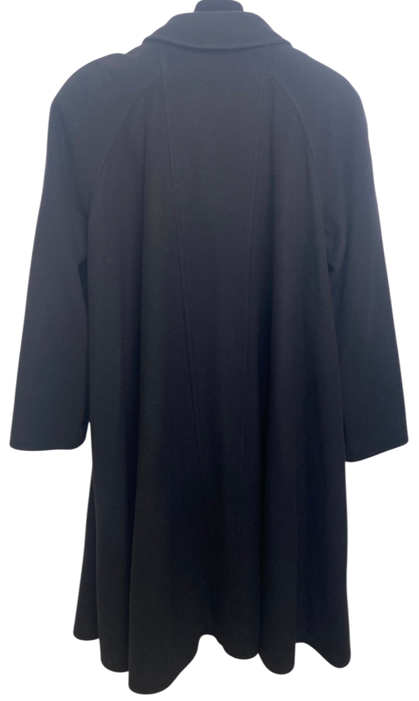 Chanel Vintage 94A Black Oversized Cashmere Long Jacket Coat FR 36