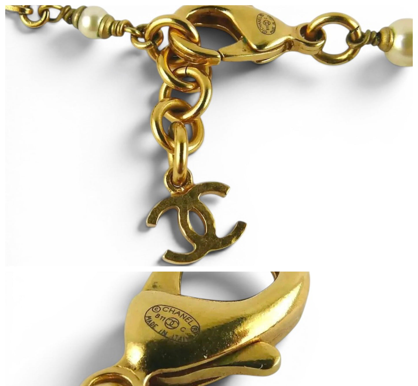 Chanel 11C St Tropez Amber Gold Long Strand Statement Necklace