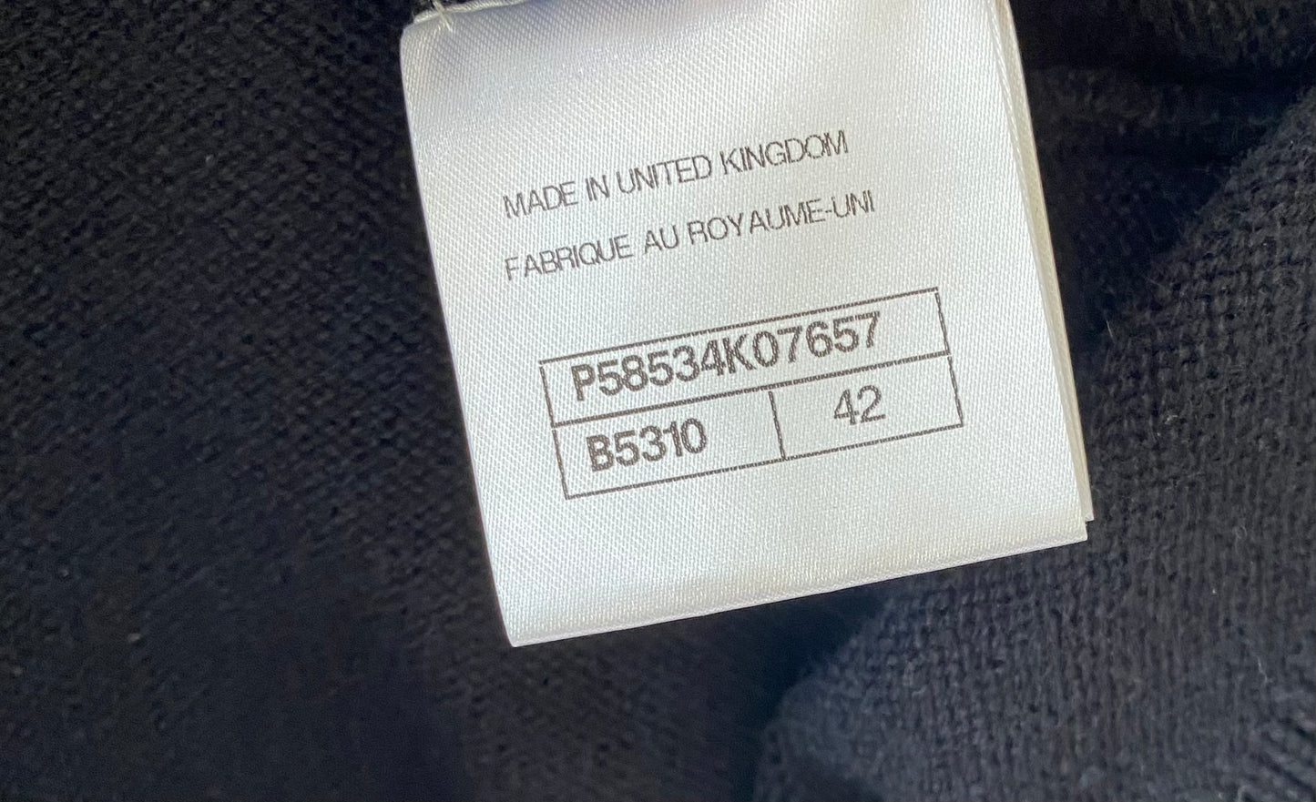 Chanel Cashmere Black and Ecru Classic Cardigan FR 42
