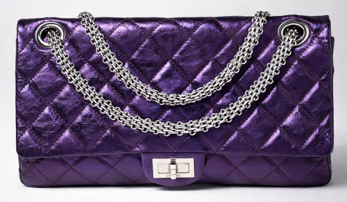 Chanel Metallic Purple Maxi 228 Classic Reissue Flap Bag