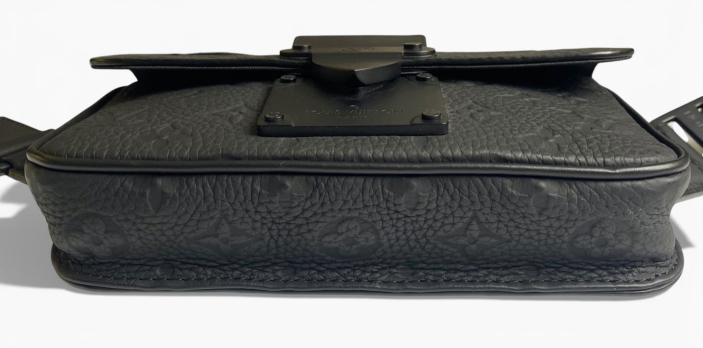 Louis Vuitton Matte Black Taurillon Monogram S Lock Sling Crossbody Waist Bag