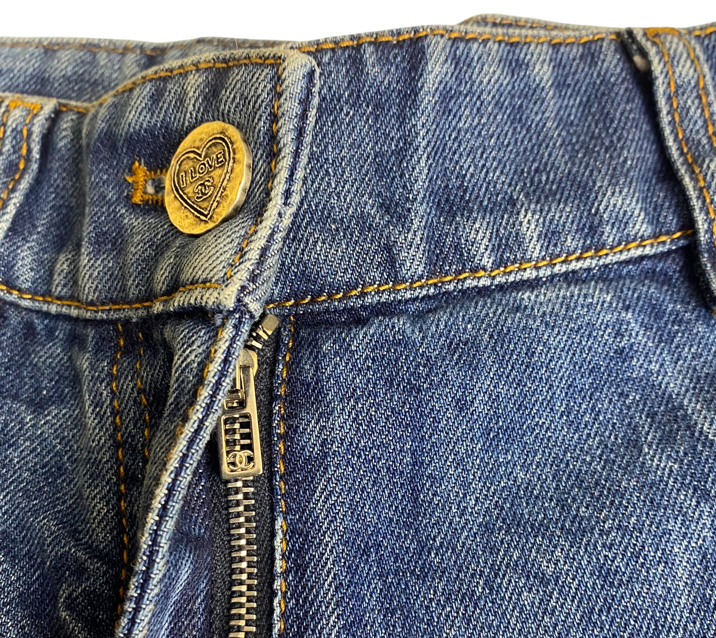 Chanel 19P Sand By The Sea Wide Leg Blue Jeans FR 36