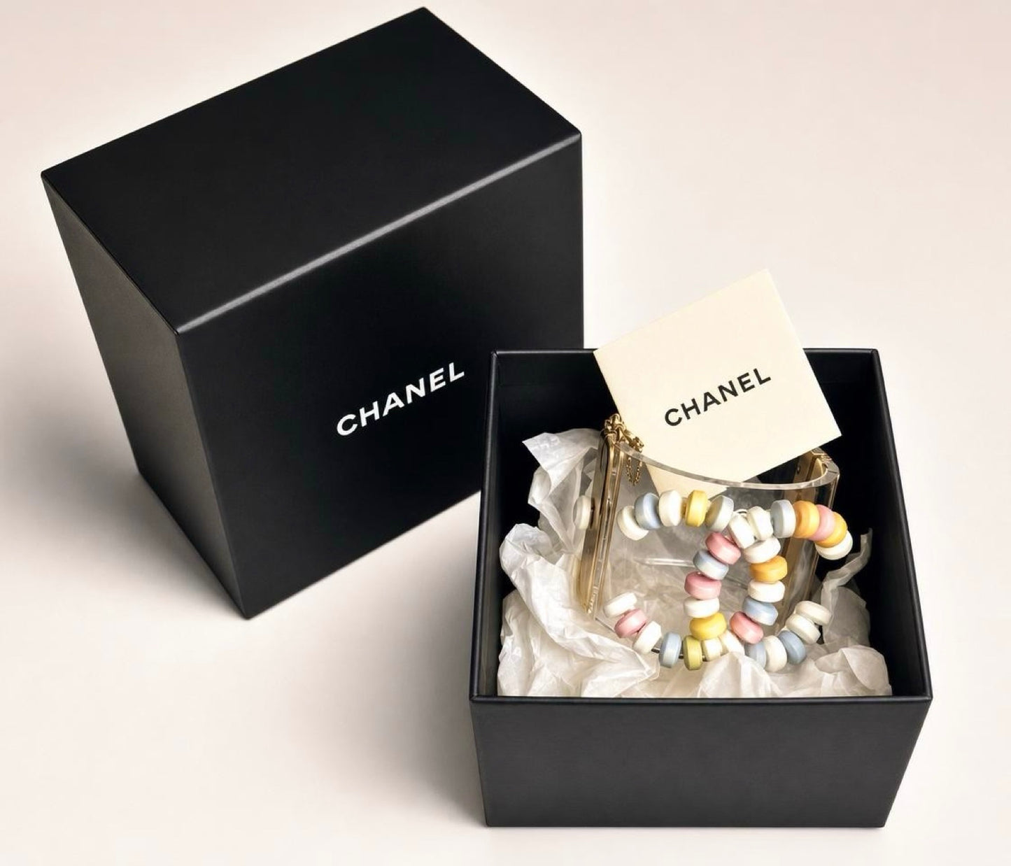 Rare Chanel 14K Supermarket CC Candy Multicolor Statement Bracelet Cuff