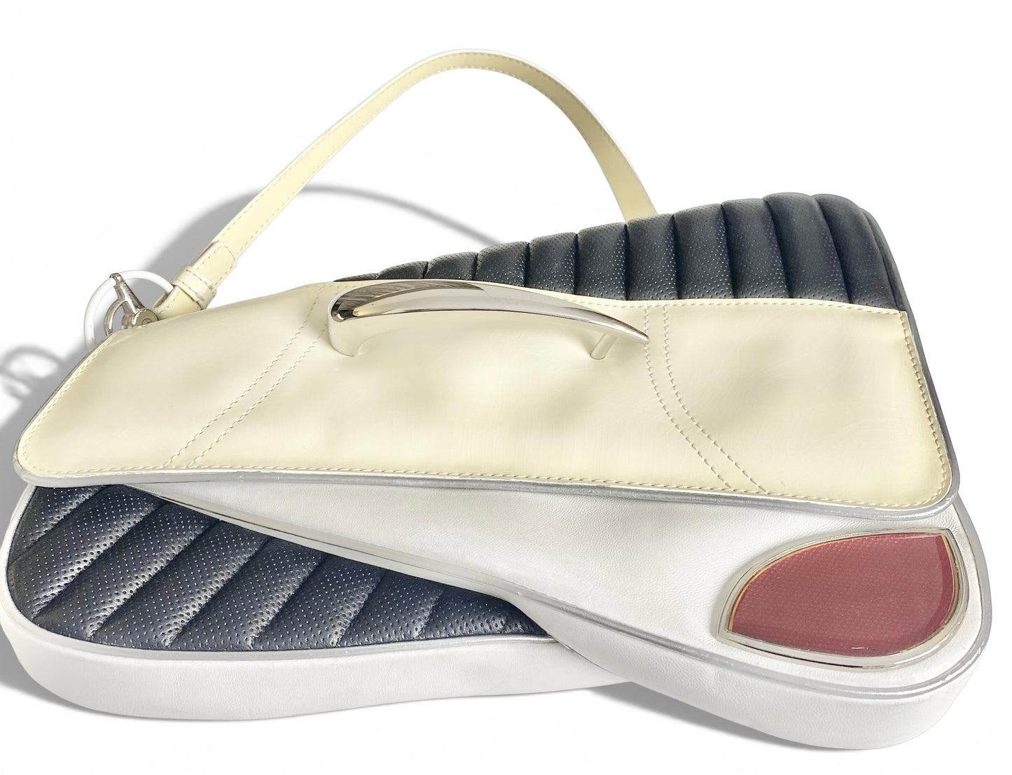 Ultra Rare Dior 2001 SS Cadillac Montaigne Saddle Bag Black White Red