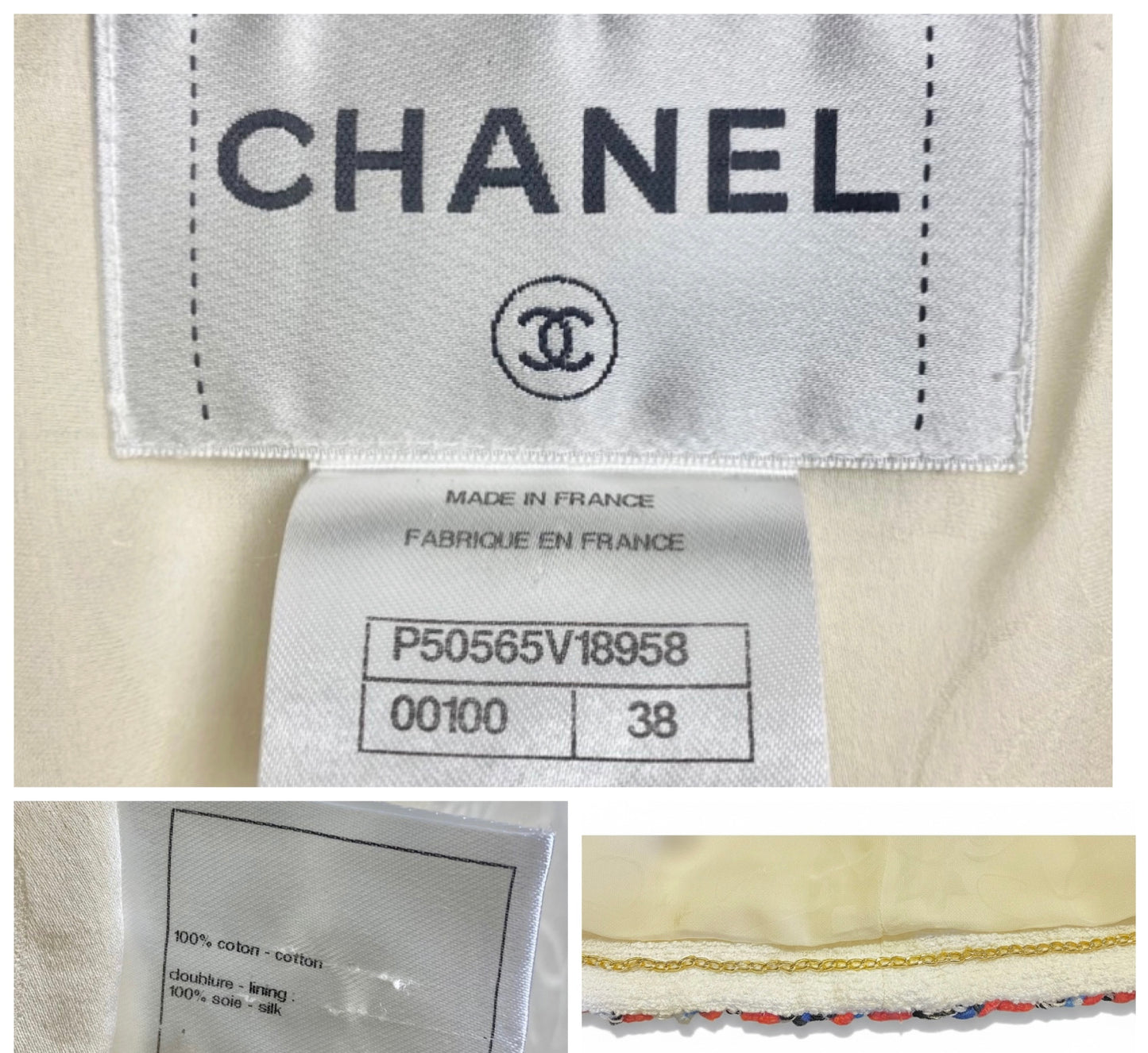 Rare Chanel 15C Dubai Swarovski Crystals White Multicolor Braided Trim Short Jacket FR 38