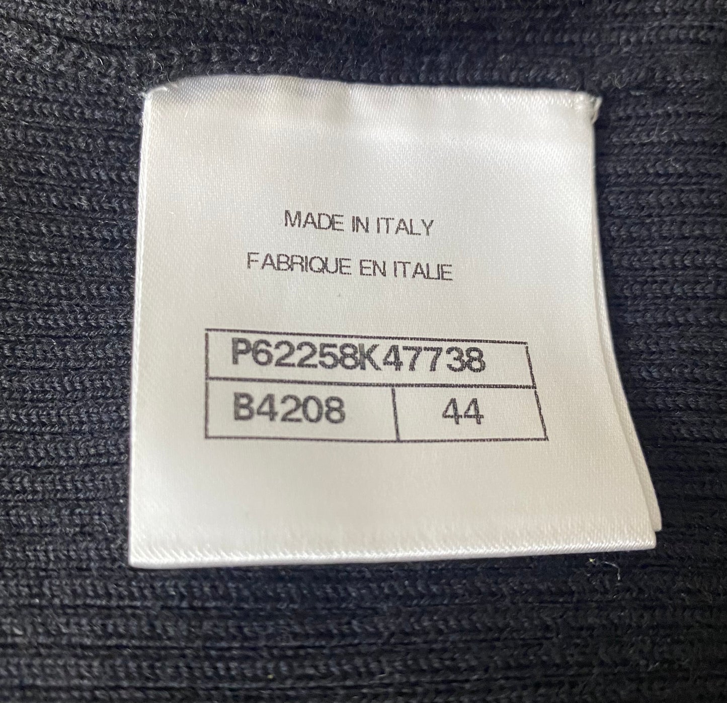 CHANEL 2019 MAXI BLACK CREAM RIBBED WOOL KNIT DRESS FR 44