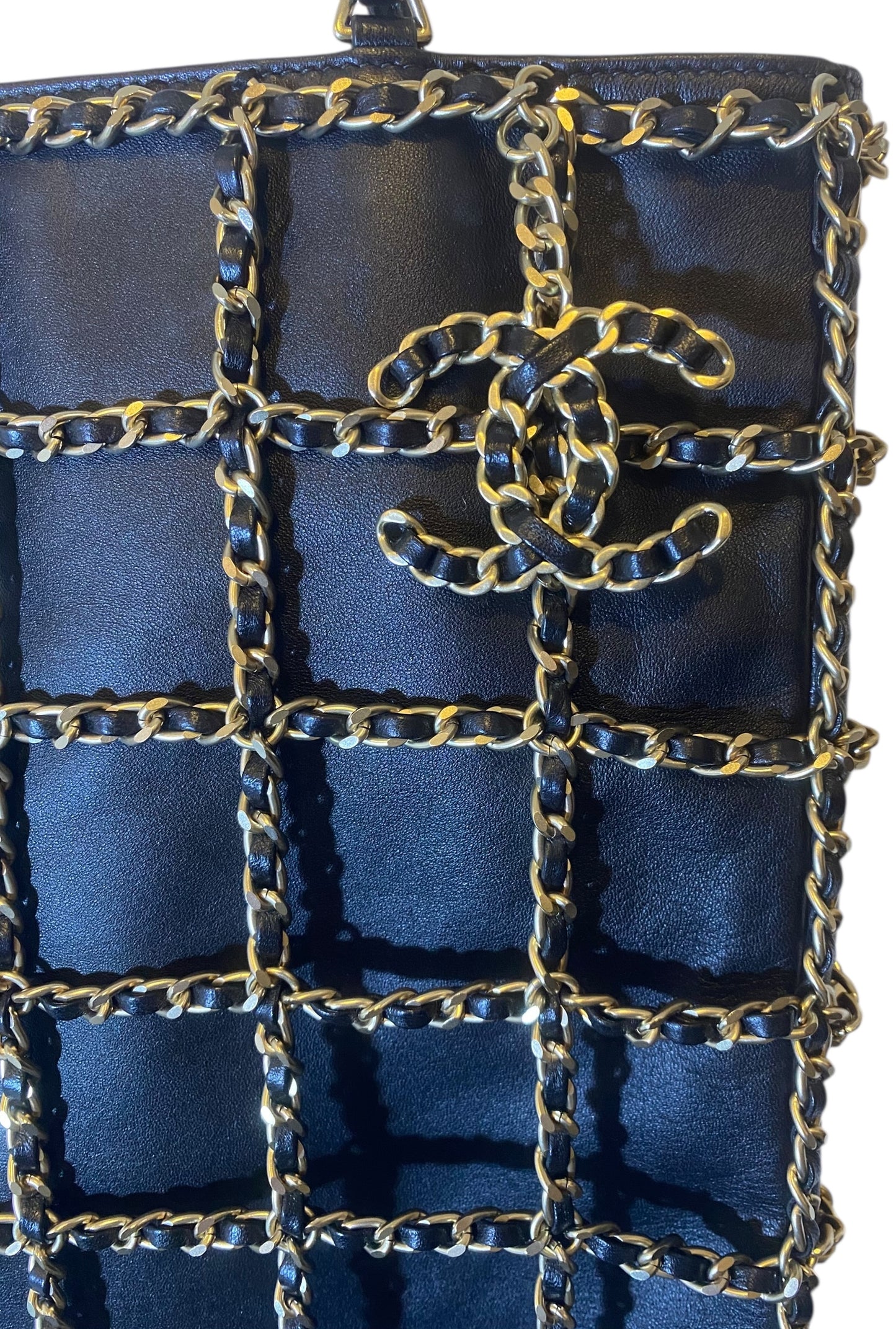 Chanel 20C Runway Black Lambskin Shopping Frame Chain Tote Bag GHW