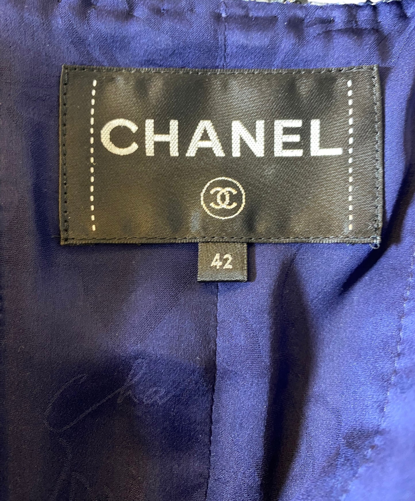 CHANEL 18P BLUE FANTASY TWEED LESAGE JACKET FR 42