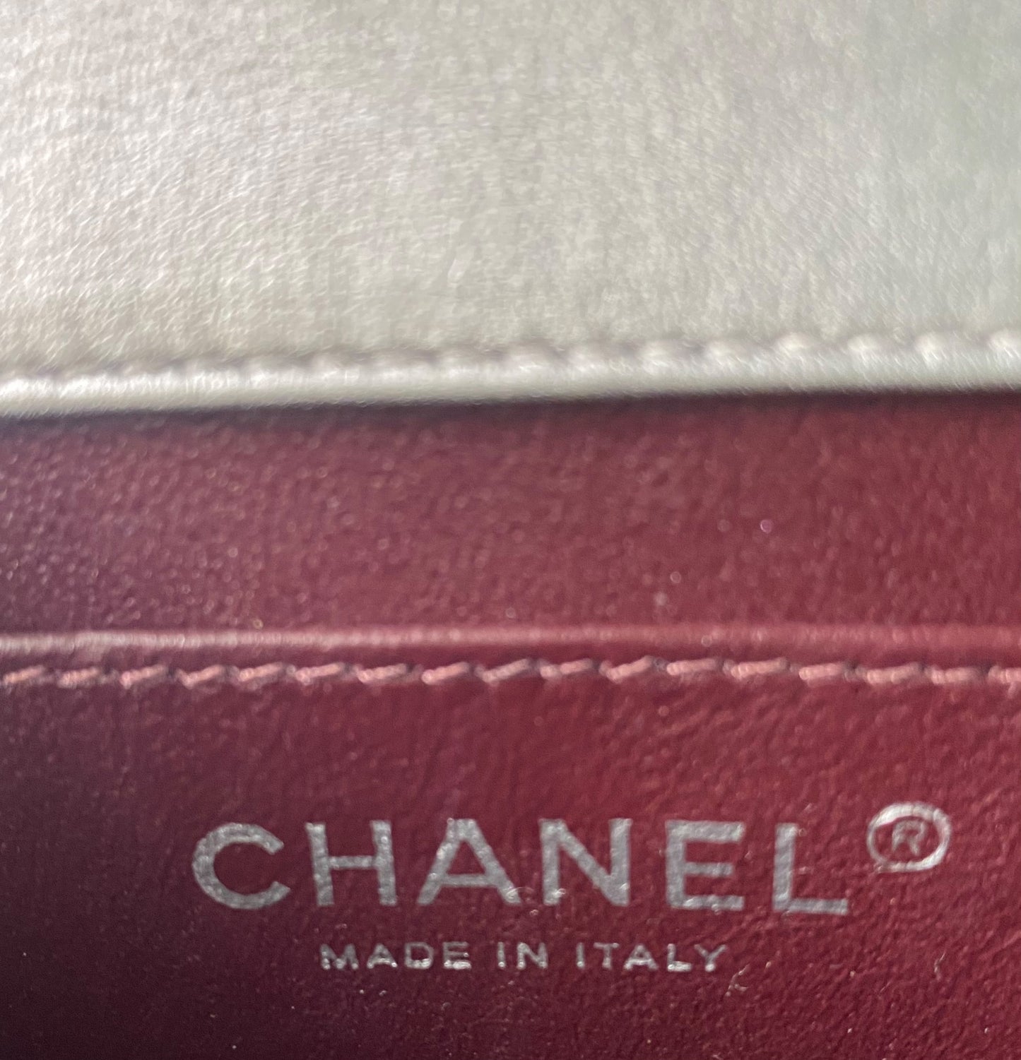 Chanel Airlines 16P Mini Propellor Metallic Calfskin Silver Flap Bag