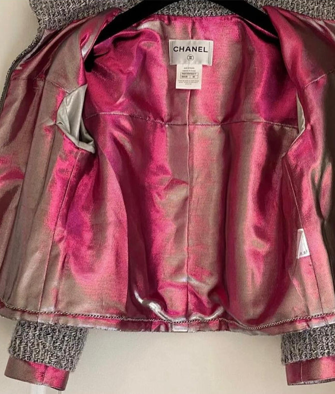 CHANEL 14A RUNWAY SUPERMARKET Fantasy Tweed Jacket FR 36
