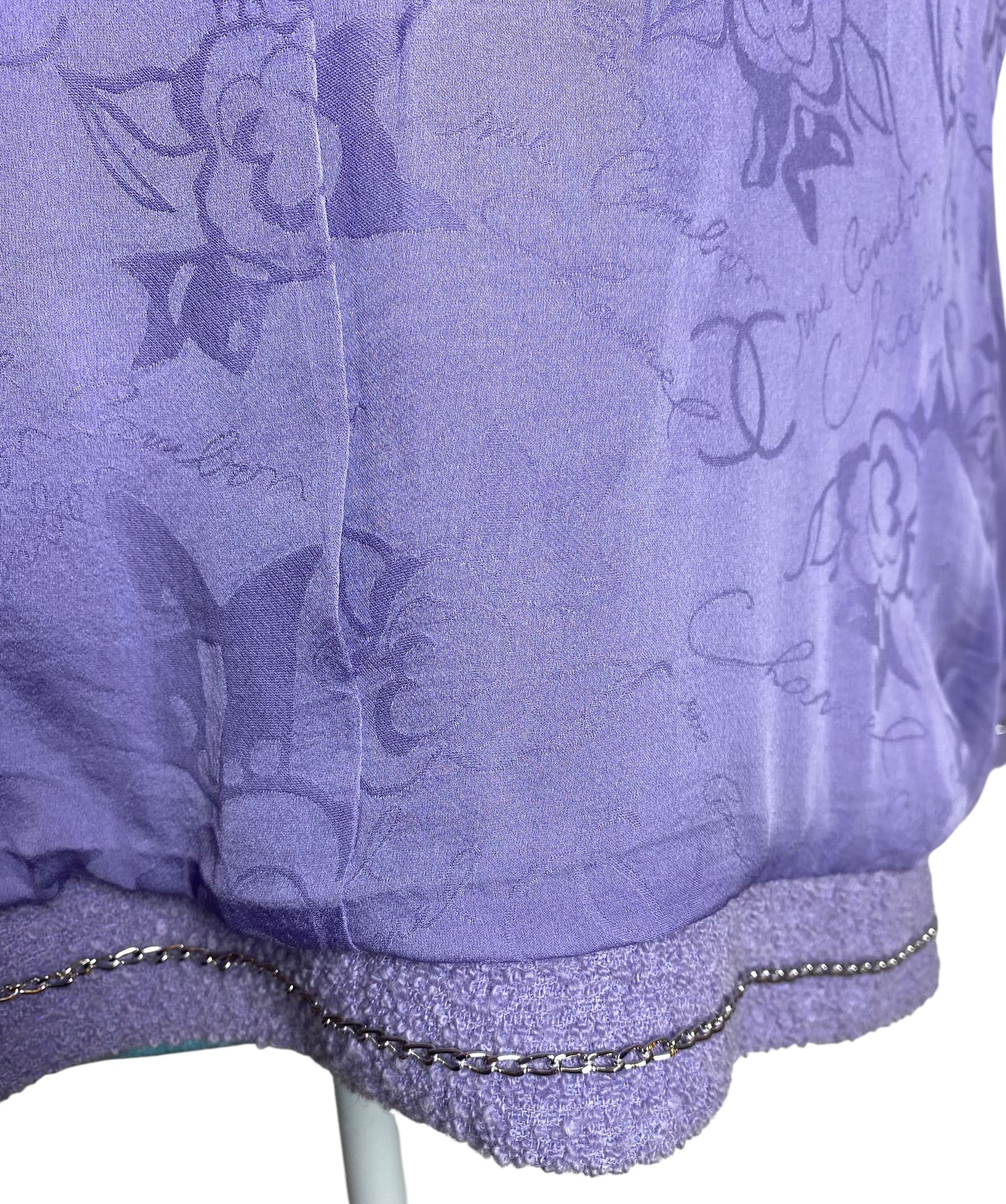 Chanel 12C Runway Lavender Purple Wool Boucle Jacket FR 44