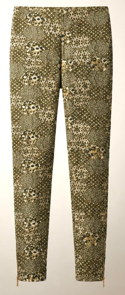 Chanel 15C Dubai Runway Geometric Animal Print Metallic Legging Pants FR 40