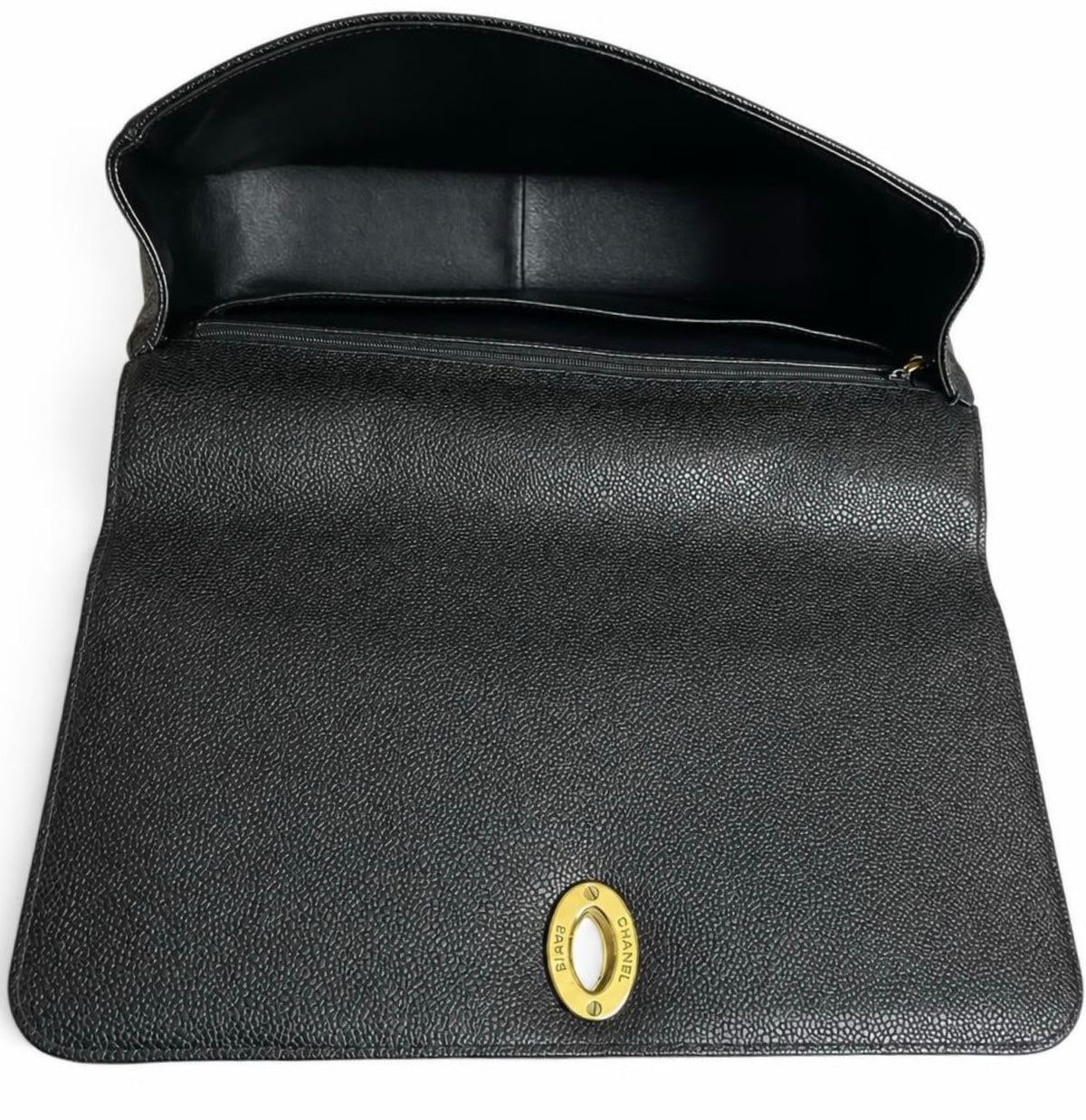 CHANEL VINTAGE 90s BLACK CAVIAR JUMBO KELLY VERTICAL FLAP BAG 24K GHW