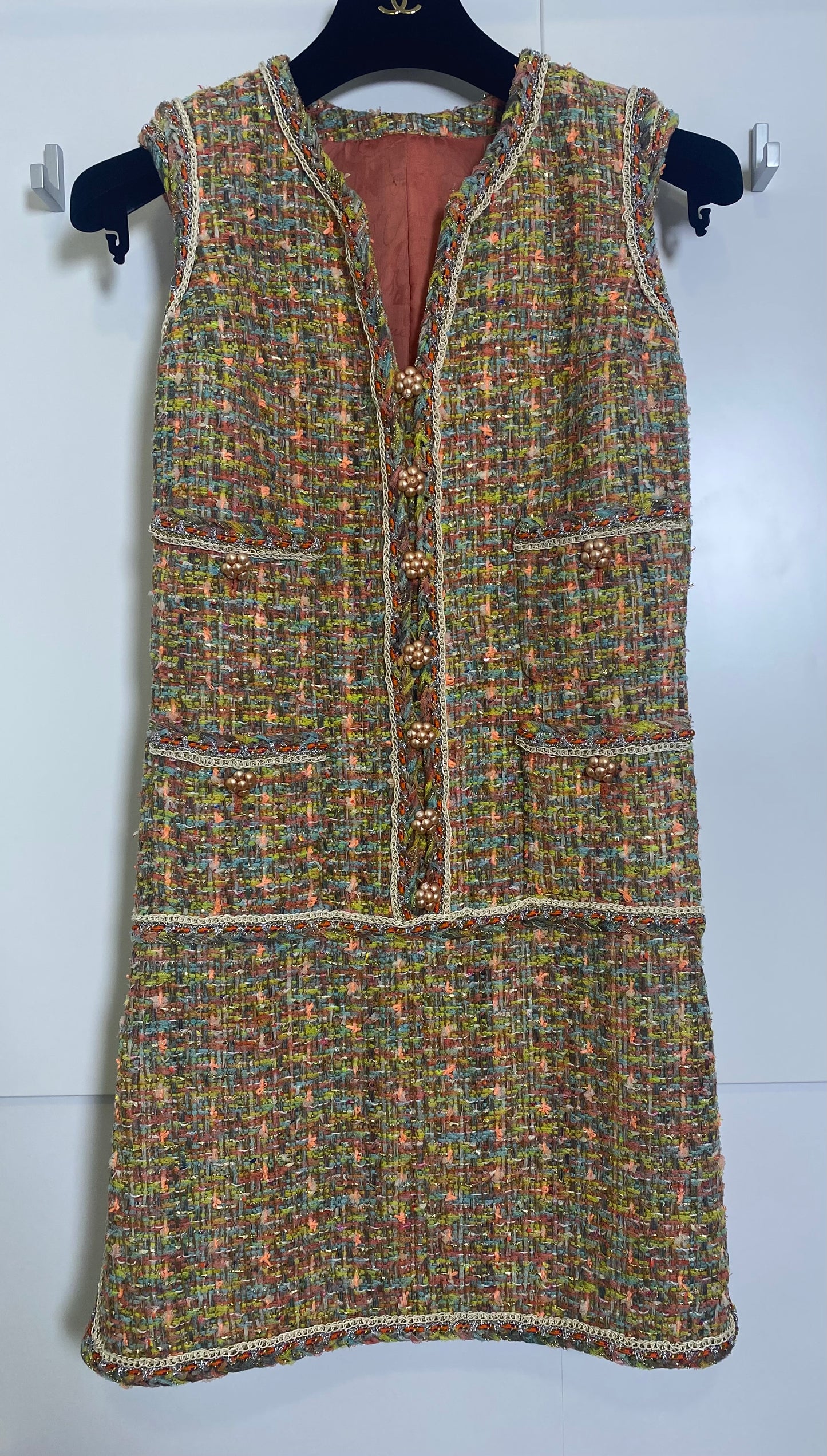 Chanel 14P Multicolor Fantasy Tweed Runway Dress FR 38/40