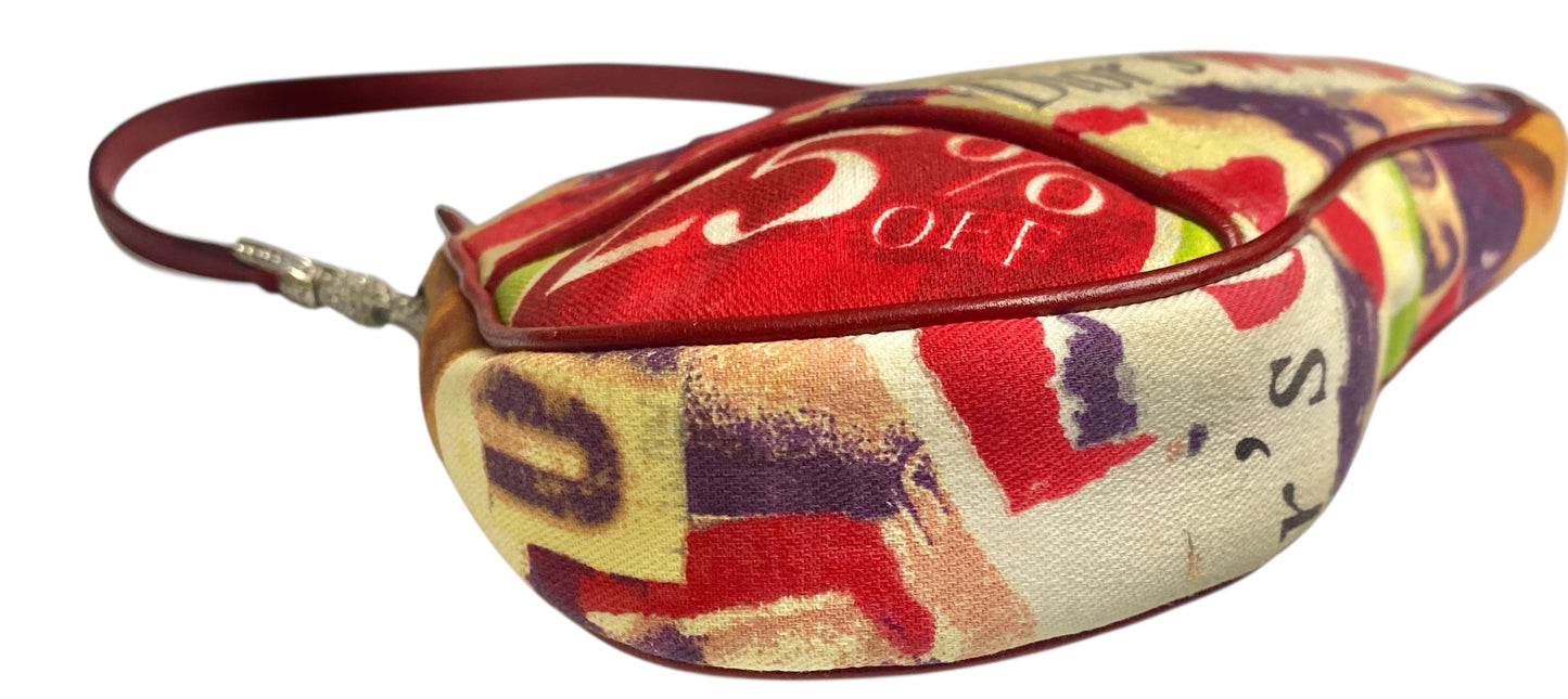 DIOR John Galliano Limited Edition Vintage Victim Crystal Small Saddle Bag