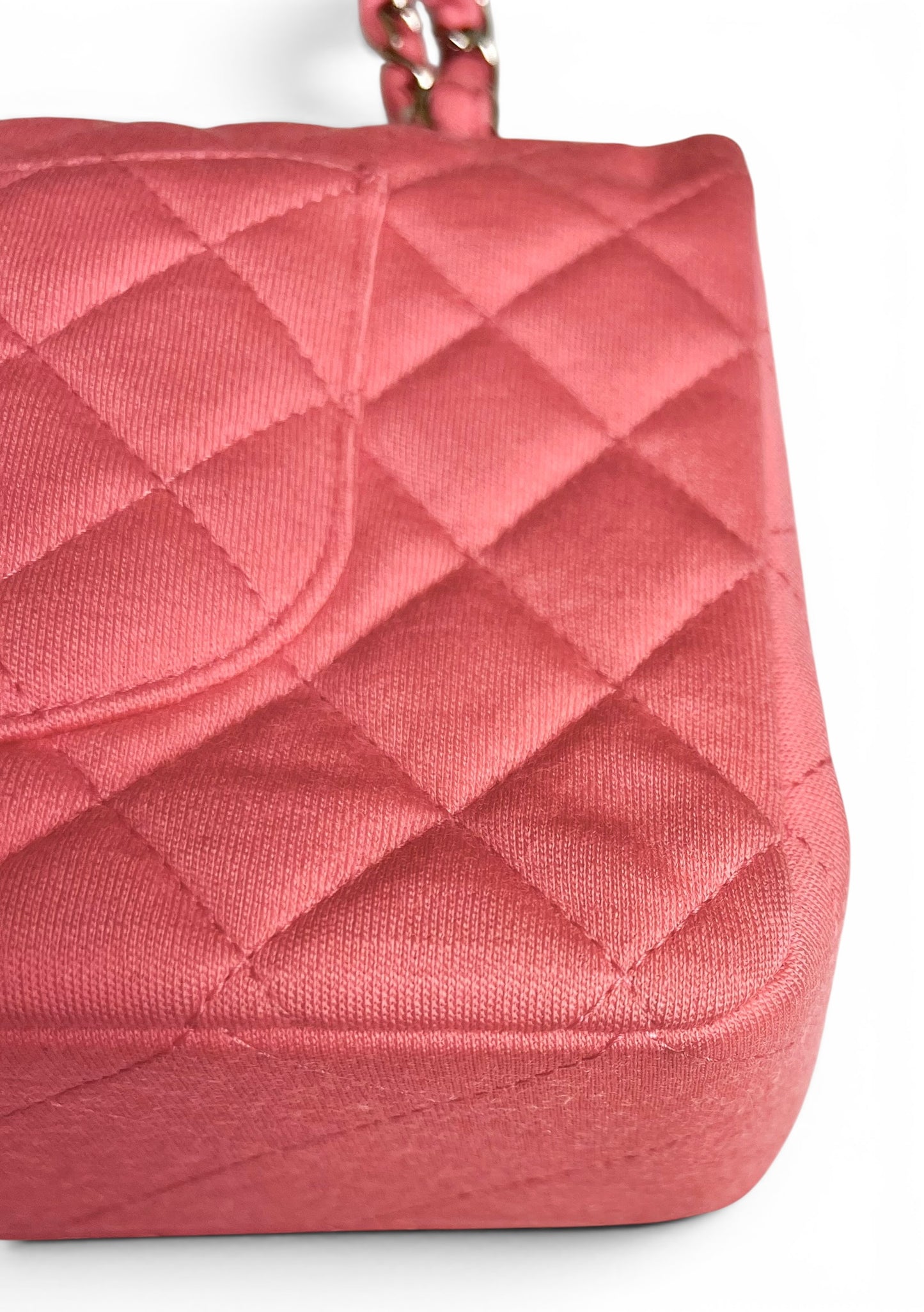 Chanel 14A Supermarket Pink Jersey Medium Classic Timeless Double Flap Bag