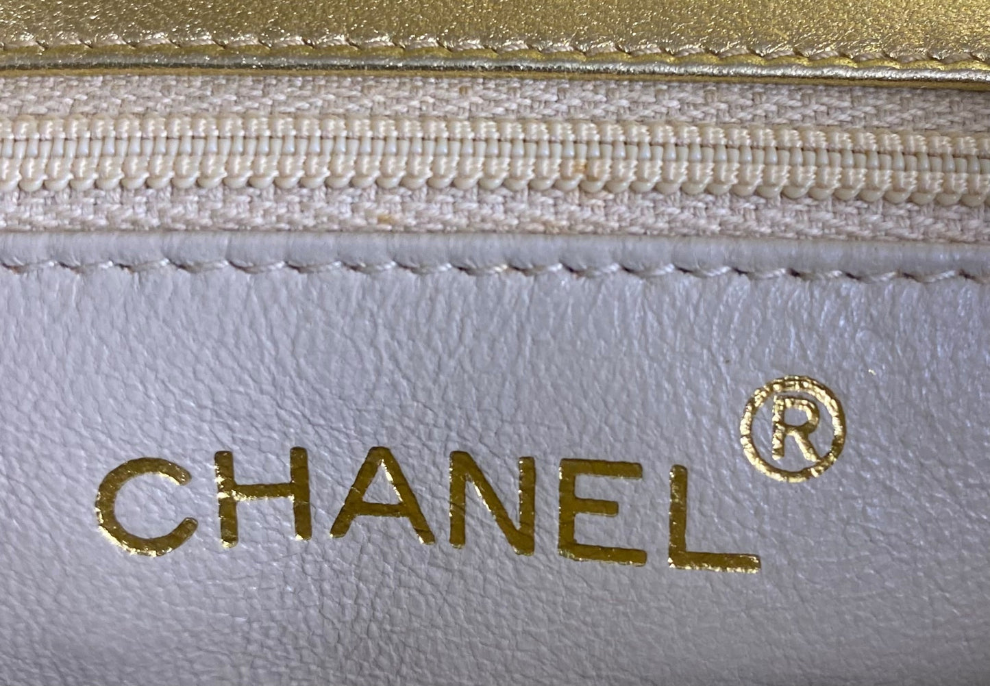 Rare 90’s Chanel Vintage Gold Quilted Lambskin Leather Multi Chain Jewelry Tassel Bag