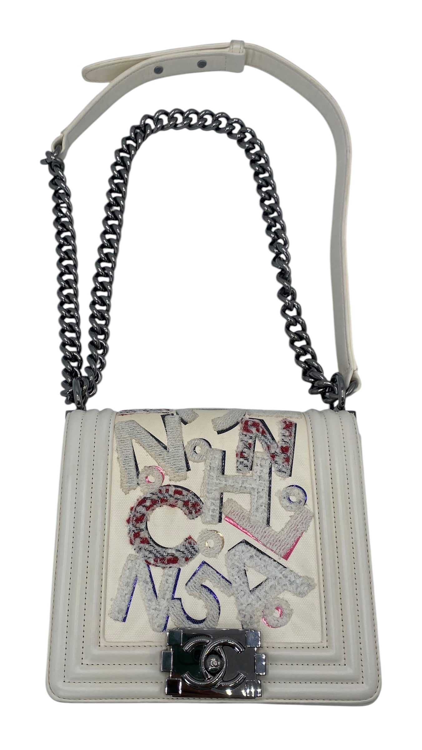 Chanel 14S Rare Limited Edition No 5 Graffiti Lambskin Boy Bag
