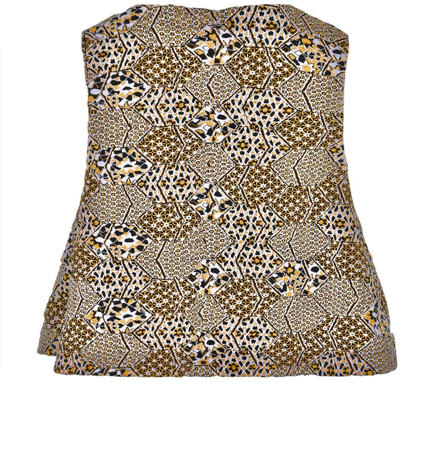 Chanel 15C Dubai Runway Geometric Animal Print Metallic Waistcoat Vest FR 40