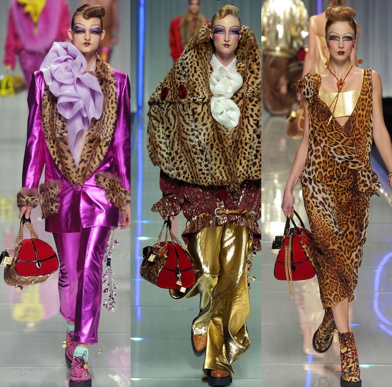 RARE MINI VINTAGE CHRISTIAN DIOR 2004 LEOPARD CHEETA DICE GAMBLER BAG GHW