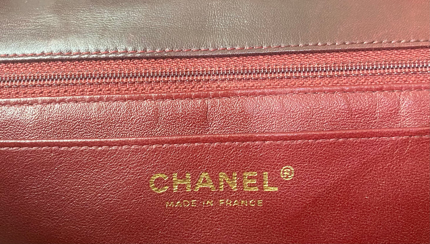 Chanel Ombre Degradé Pink Burgundy Quilted Leather Jumbo Classic Single Flap Bag