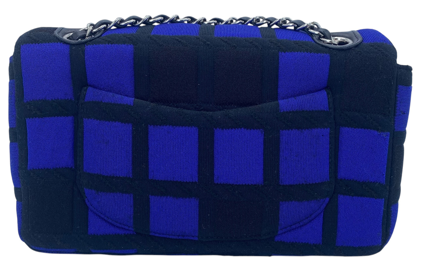 Chanel 13P Runway Colorblock Jersey Classic Medium CC Chain Flap Bag SHW