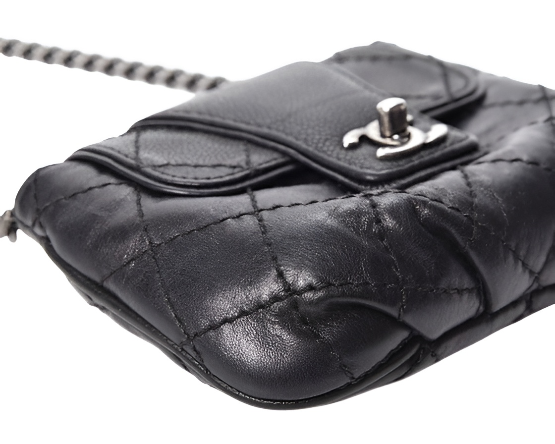 Chanel 14A Paris-Dallas Black Caviar Mini Classic Messenger Flap Bag