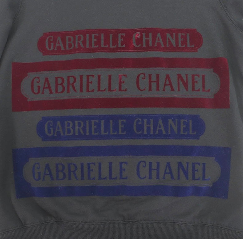 Chanel 17B Black Navy Red Gabrielle Logo Pullover Sweater FR 46