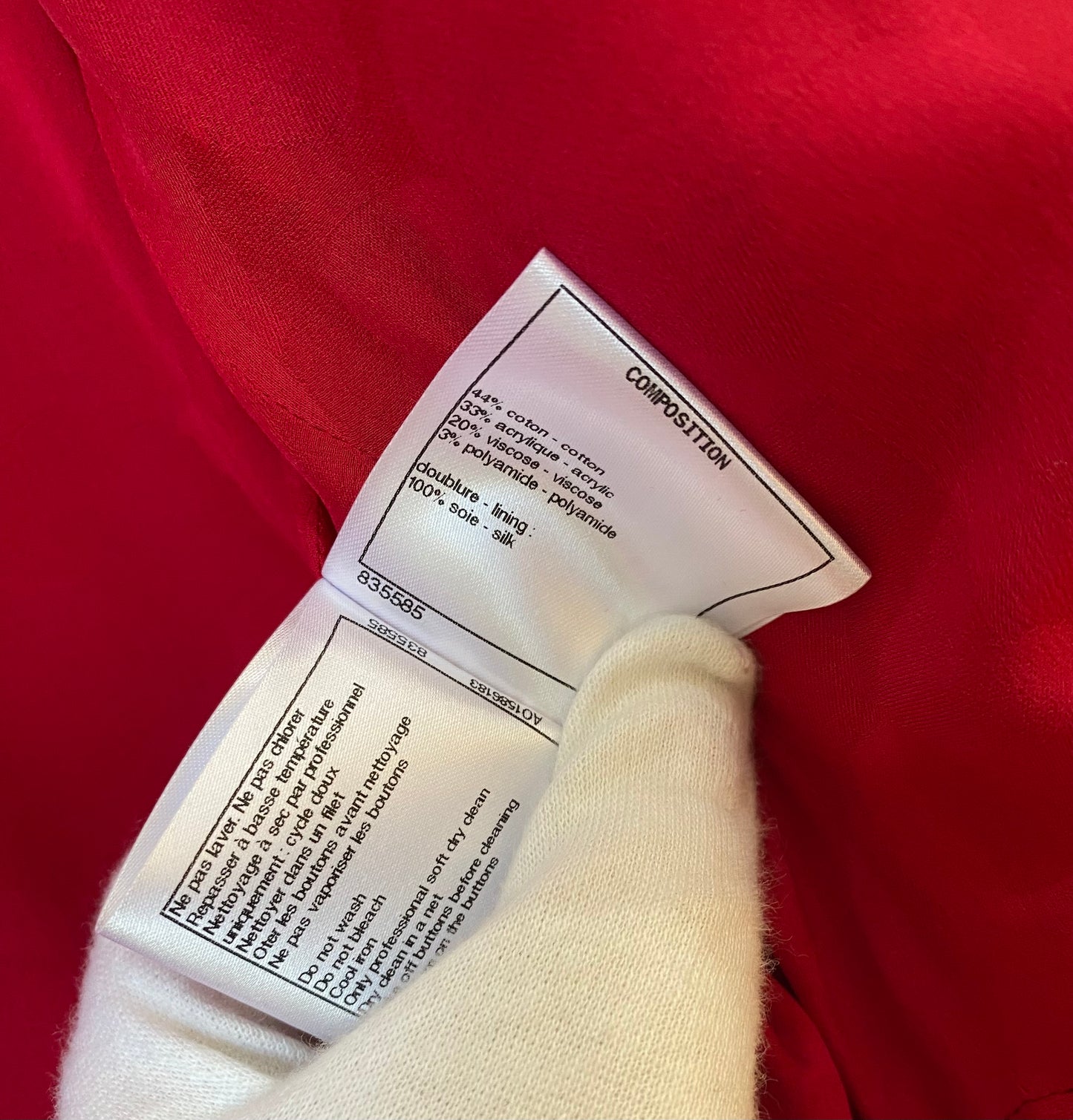 Chanel 19C La Pausa Red Tweed Pearl Jacket FR 38