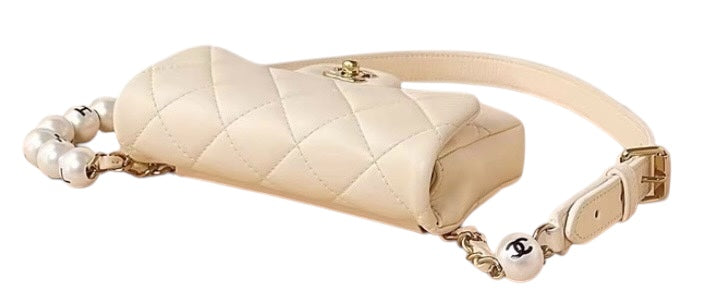 Chanel My Precious Pearls Waist Bag Quilted Lambskin Mini Belt Bag