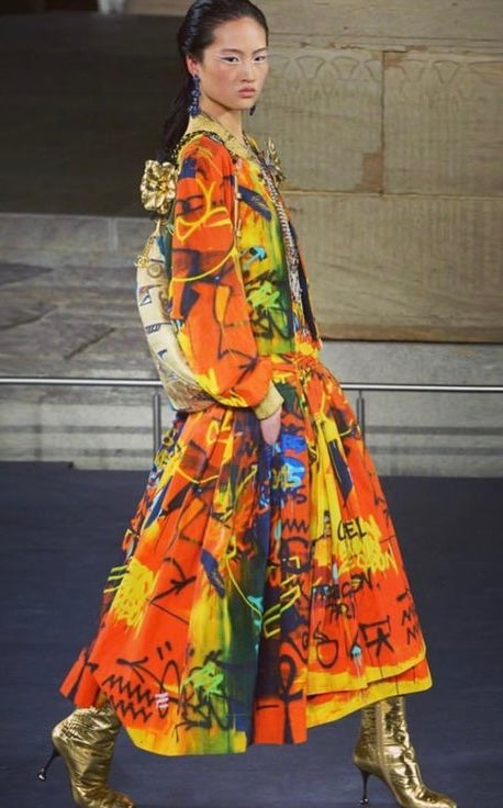 CHANEL 19A PARIS NEW YORK EGYPT SACRED SYMBOLS GRAFFITI BOMBER JACKET FR 34