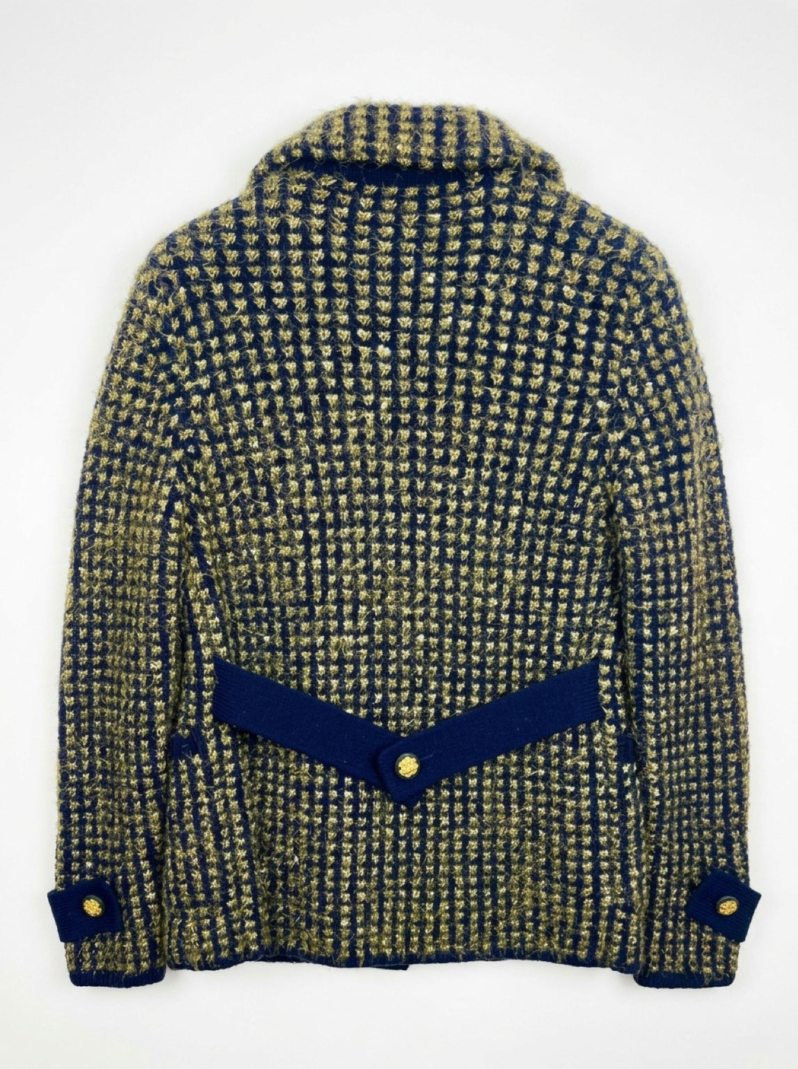 CHANEL 09A MOSCOW TWEED NAVY GOLD JACKET IMPERIAL Eagle CC Buttons FR 38